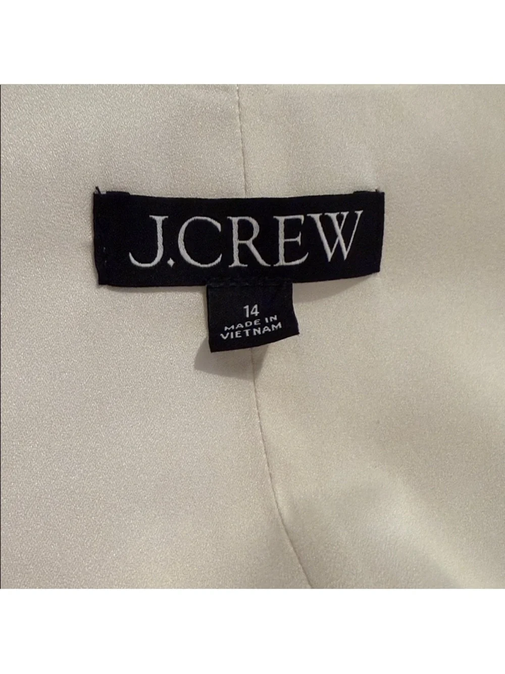 J. Crew Vest City Crepe in Ivory Crewneck Style Button Front Women's Size 14